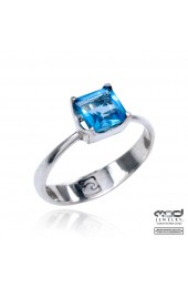 Sterling silver ring with blue topaz