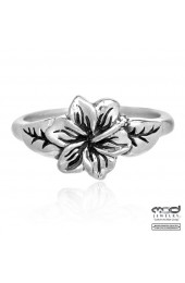 MOD Surf Hibiscus with leaves ring
